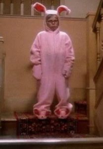 Ralphie wearing bunny costume in A Christmas Story