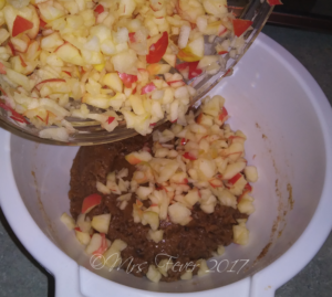 chopped apples for apple spice bread