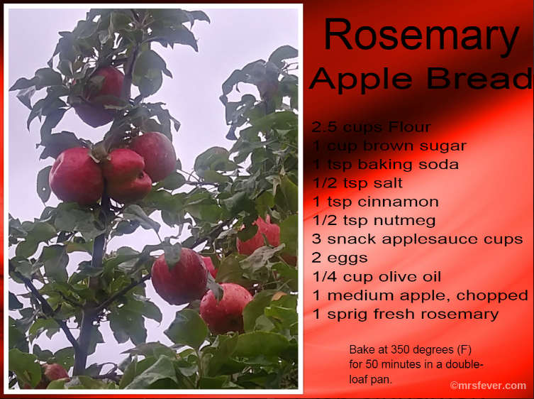 printable rosemary apple bread recipe card