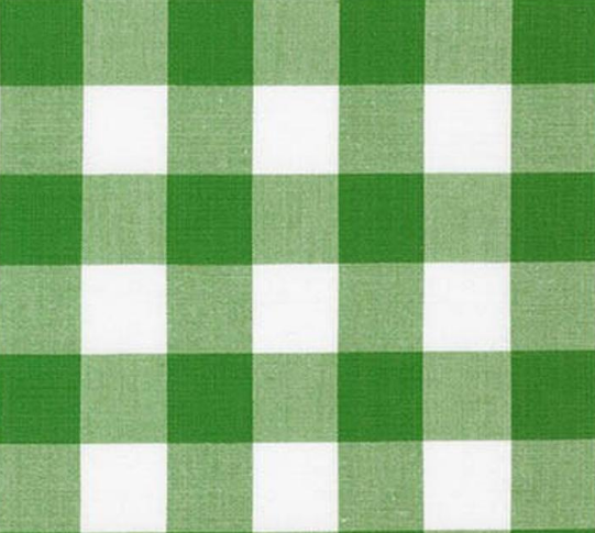 green gingham fabric