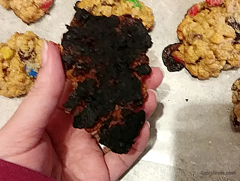 burnt bottom of cookie