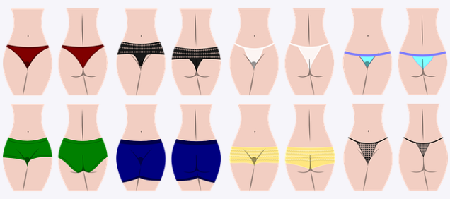 various underwear examples from Pixabay