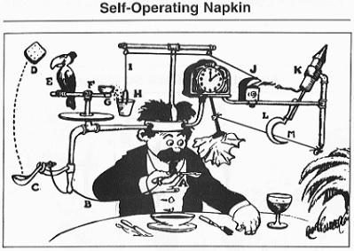 Rube Goldberg napkin machine